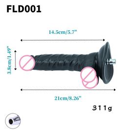 Rough Beast-Sex Machine Dileducative,Accessoires De Rêves,Big Flesh Black Dileducational For Vac-U-Lock Love Machine,Imbibé Pour Toutes Les Machines Du Magasin - Type Fld001-Bk