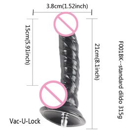 Fredorch-Godemiché Noir En Silicone Pour Stiliban Ation Du Point G,Machine Sexuelle Pour Vac-U-Lock Love Machines - Type F001bk #B