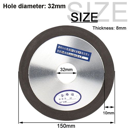 100mm/125mm/150mm diamant noir sable meule résine liaison tungstène acier fraise outil affûteuse meuleuse - Type 150x32x10x8mm-Grit 150