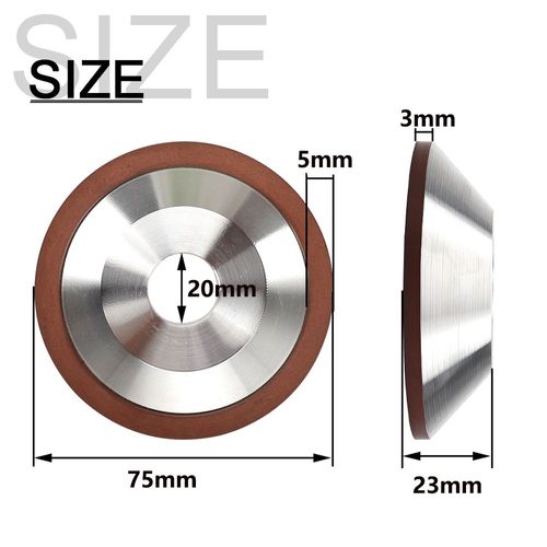 Meules diamantées à tasse évasée 75/100/125/150mm,roue Abrasive collée en résine pour le polissage des métaux en carbure,affûtage - Type 75x20x5-Grit 150