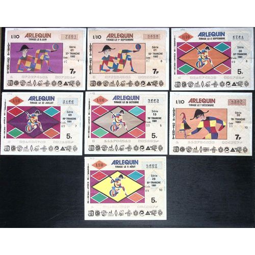 Lot De 7 Tickets De Loterie Nationale Année 80
