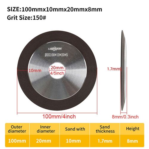 100mm/125mm/150 large diamant meule disque de coupe résine liaison meuleuse affûteuse carbure métal tungstène acier Mill150Grit - Type 100mm