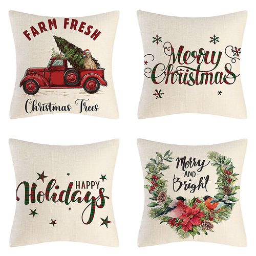 Housse De Coussin, Taie D'oreiller, Décorations De Noël Pour La Maison, 29 Styles, 4 Pièces/Ensemble, 45cm