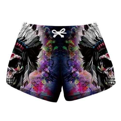 Shorts De Plage Pour Femmes,Pantalons De Sports Nautiques,Imprimé Crâne Floral,Marque De Course,Séchage Rapide,Vacances,Natation,Planche De Surf,Maillots De Bain,Été