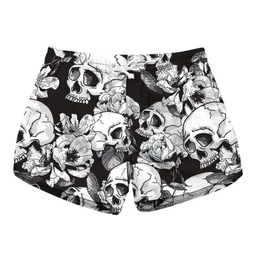Shorts De Plage Pour Femmes,Pantalons De Sports Nautiques,Imprimé Crâne Floral,Marque De Course,Séchage Rapide,Vacances,Natation,Planche De Surf,Maillots De Bain,Été