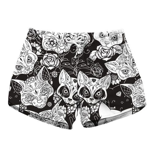 Shorts De Plage Pour Femmes,Pantalons De Sports Nautiques,Imprimé Crâne Floral,Marque De Course,Séchage Rapide,Vacances,Natation,Planche De Surf,Maillots De Bain,Été