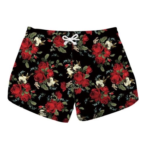 Short De Plage D'été Pour Femme,Pantalon Court De Sport,Imprimé Fleurs 3d,Séchage Rapide,Maillot De Bain Femme,Vacances,Planche De Surf