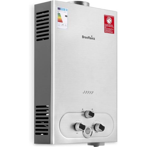 20LPM Chauffe-eau Gaz, 40KW Chauffe-eau Instantané GPL avec Pression d'Eau Requise Très Faible de 0,1 Bar pour la Douche et à la Demande, Fonctionne au Butane et Propane