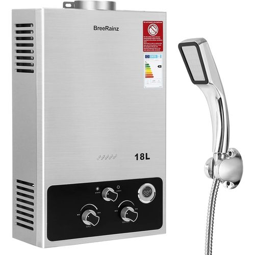 18LPM Chauffe-Eau à Gaz,36KW Chauffe-Eau à Gaz Instantané Propane Butane,Pression d'eau de Démarrage Super Basse,pour Maison,Camping-car