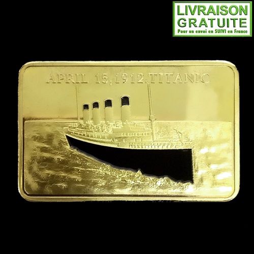 Rms Titanic White Star Line - Lingot Commémoratif Plaqué Or
