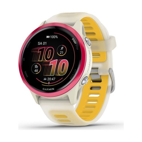 Garmin Forerunner 570, 42mm, Bone Raspberry Aluminium / Translucent Bone Mango, Silicone Band