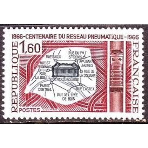 Centenaire De La Poste Pneumatique À Paris Année 1966 N° 1498 Yvert Et Tellier Luxe
