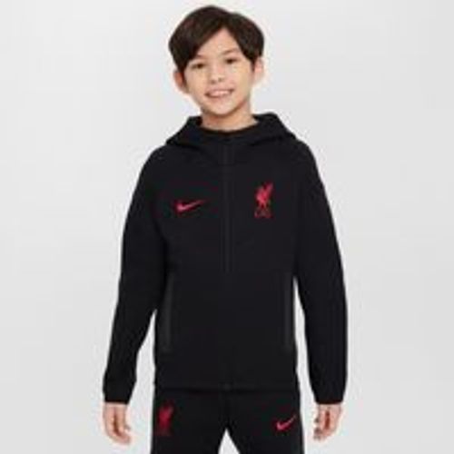 Sweat À Capuche Et Zip Nike Football Liverpool Fc Tech Fleece Pour Ado (Garçon) - Noir