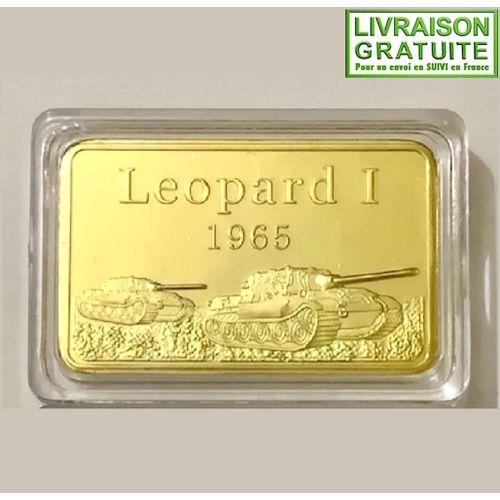 Leopard I Char De Combat Allemand - Lingot Commémoratif Plaqué Or