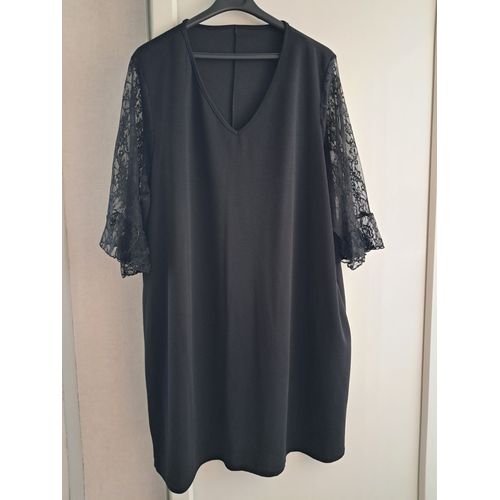 Robe Taille 54-56 Noire Dentelle Manches Kiabi