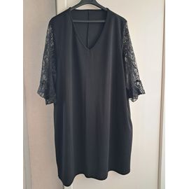 Robe Taille 54-56 Noire Dentelle Manches Kiabi