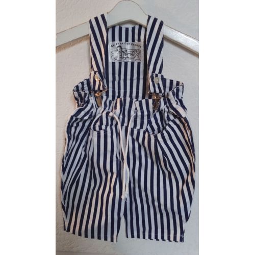Salopette Bébé Garçon Bouffante Avec Bretelles Bleu Marine Et Blanc Taille 3 Mois Idée Cadeau