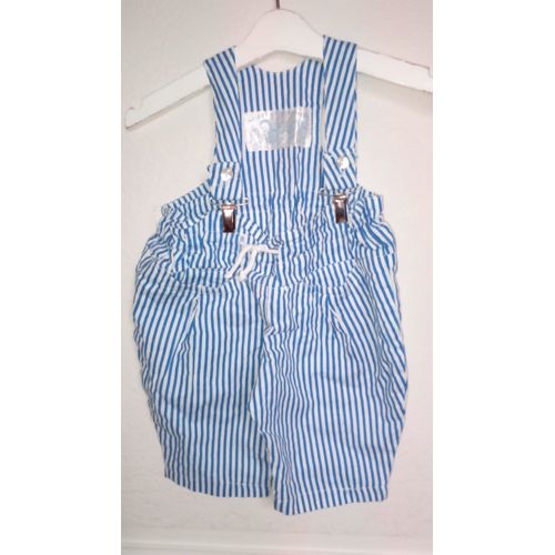 Salopette Bouffante &#43 Bretelles Bébé Garçon Blanc Et Vert Taille 3 Mois Idée Cadeau