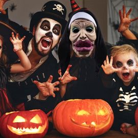 SUFANG Masque Intégral Pour Halloween, Lot De 6 Masques Noirs Sans