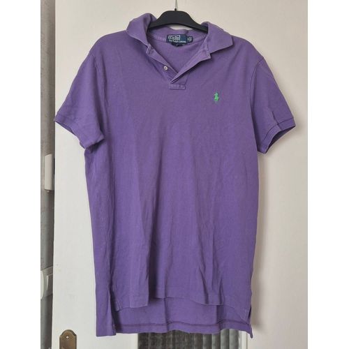 Polo Manche Courte Ralph Lauren Logo Brodée Vert Taille M 38