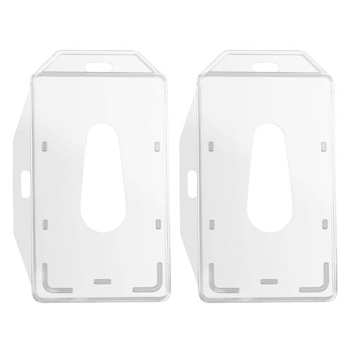 Porte Badge Porte Carte Plastique Rigide Transparent [Lot 2] Pour Carte De Crédit/Carte Identité/Carte Fidélité/Carte Bus/Carte Cantine/Badge Bureau