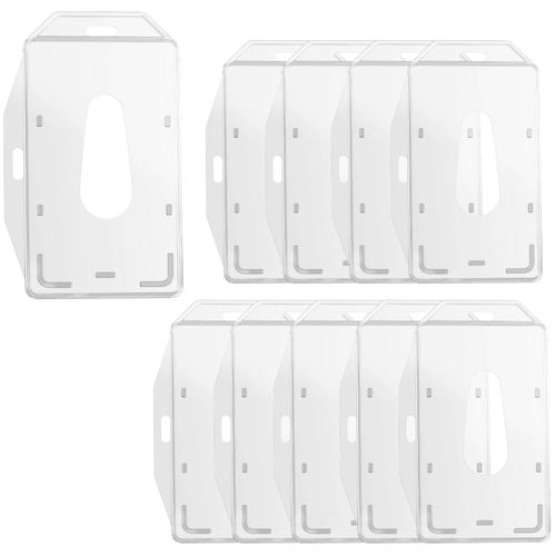 Porte Badge Porte Carte Plastique Rigide Transparent [Lot 10] Pour Carte De Crédit/Carte Identité/Carte Fidélité/Carte Bus/Carte Cantine/Badge Bureau