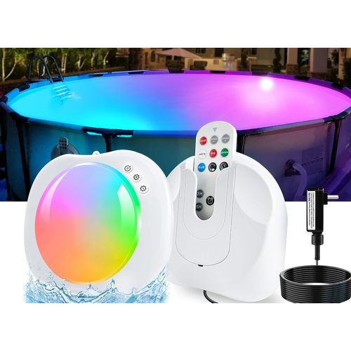 Éclairage Piscine Submersible Avec Télécommande, Lumiere Piscine Magnétique Alimentation Sans Fil, Lampe Piscines Led Changement Couleur, Lumiere Piscines Sous L'eau Pour Piscinee Hors Sol