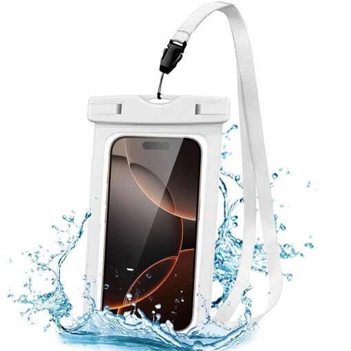 Sac Étanche pour Samsung Galaxy A16 A26 A36 A56 A06 A05s A15 A14 A13 A25 A35 A34 A55 A54 A53, Pochette Waterproof IPX8 - Blanc - E.F.Connection