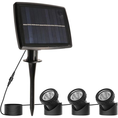 Lampe Solaire Sous-Marine Étanche Et Submersible À 18 Led Pour Jardin, Piscine, Cour, Paysage, Éclairage Extérieur (Blanc Chaud)