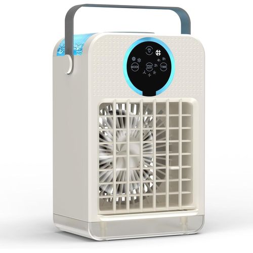 Climatiseur Portable avec Télécommande, 700ML Refroidisseur d'Air par Evaporation avec minuterie de 2 à 8 h, 3 Vitesses, 2 Modes de Brumisation, Climatiseur Mobile Silencieux pour Maison
