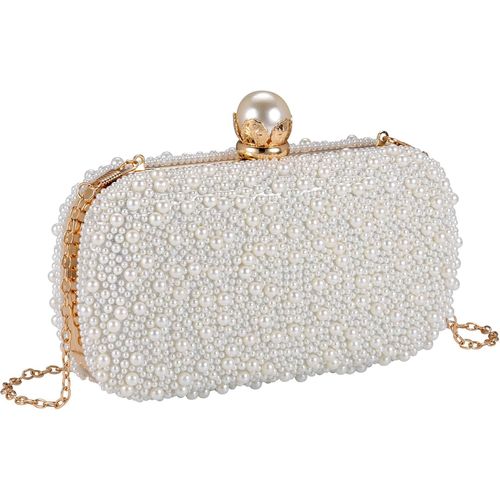 Sac À Main En Perles Pour Femme - Sac À Bandoulière De Mariage - Sac À Main De Soirée - Petit Sac À Main Avec Perles Blanches Pour Fête[H3914]