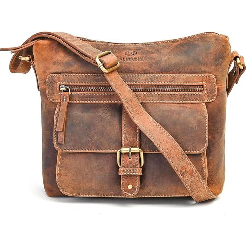 Sac Lina Bv En Cuir De Vachette Véritable Pour Femme, Petit Taille À Bandoulière, Besace Porté Épaule, De Loisirs, De Soirée, Crossbody, (Brun Vintage).[H3598]