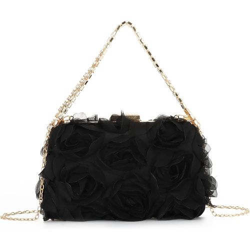 Pochette Rose Élégante Pour Femmes Sac De Soirée Fleuri Pochette Mariage Sacs À Main Floraux Pour La Fête Et Le Bal De Fin D'Année[H1989]