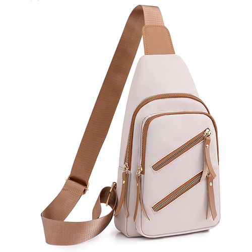 Ultraléger Sac De Poitrine Femme Sacs À Dos Porté Travers Sacs À Bandoulière Sac À Main Petits Sacs Pour Téléphone Sac D'Épaule Fille Sac À Main Pour Voyage Crossbody Bag Nylon Blanc[H2224]