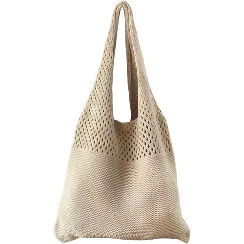 Sac De Plage Femme, Grand Sac Cabas Crochet Bohème, Sacs Paille, Sac Piscine Léger Style Vintage Pour Vacances, Plage, Shopping, Voyage, Été[H1443]