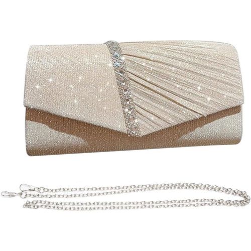 Femme Pochette Et Clutches Sac À Main En Bandoulière Chaîne Démontable Satin Avec Cristal Chic Et Elegant Clutch Sac De Soirée Bourse De Mariée Pour Mariage Fete Bal[H252]