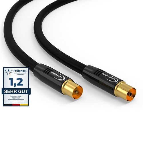 Câble d'antenne 3m Noir - Mâle à Femelle IEC Coaxial - Câble Coaxial HDTV Premium pour Télévision par Câble | Câble TV : Compatible avec TV, Radio, DVB-T/T2, DVB-C, DAB