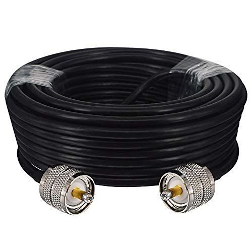 10M/32,8ft UHF Câble d'Extension PL259 Mâle à Mâle Câble Coaxial RG58 50ohms Faible Perte Coaxial Câble pour Radio HAM, Radio VHF, Compteur SWR, Analyseur Antenne Ham Radio Scanner