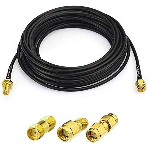 Câble Coaxial RF SMA Mâle vers SMA Femelle RG174 de 1 m + Kit d'Adaptateur Coaxial SMA 3 Pièces pour équipement SDR, Antenne Ham, Antenne 3G 4G LTE, ADS-B, GPS, etc