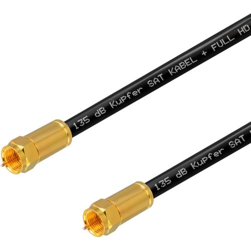 Câble d'antenne SAT en cuivre pur HDTV 1m Câble de connexion blindé à 5 voies max 135dB Câble coaxial RG6 avec connecteurs de compression Câble coaxial PLAQUÉ OR HD Ultra 4K Connecteur F