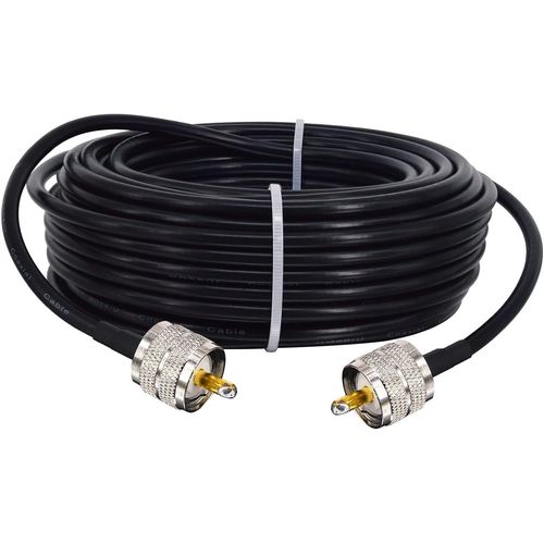 Câble RG58 UHF 15 m PL259 Câble RG58 CB Câble UHF mâle vers UHF mâle Câble d'antenne radio Amateur Câble coaxial CB à faible perte pour CB Radio amateur, radiodiffusion, télécommunications