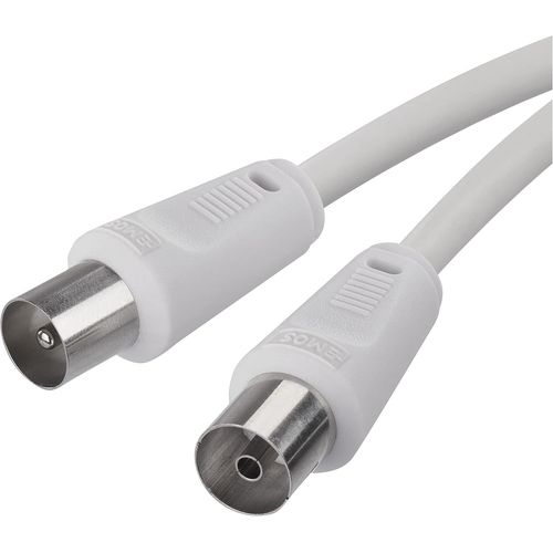 Câble coaxial d'antenne 15 m - Câble coaxial pour TV numérique - Câble satellite double blindage - Fiche coaxiale droite vers prise coaxiale droite