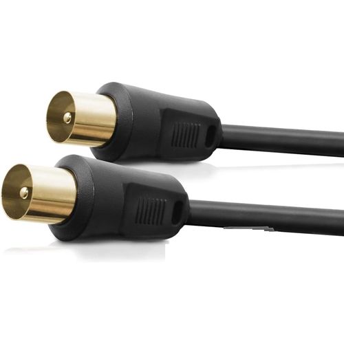 Câble antenne TV mâle, coaxial pour télévision, décodeur, HDTV, DVB-T2/C/S, radio, 75 Ohm, noir, 5 mètres