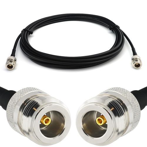 N Femelle vers N Femelle 3m RG58 Cable Coaxial - Câble d'extension exterieur à faible perte rallonge etanche - pour Routeur WIFI Radio Antenne LTE GSM Amplificateur 4G 5G 6G LTE Hotspot