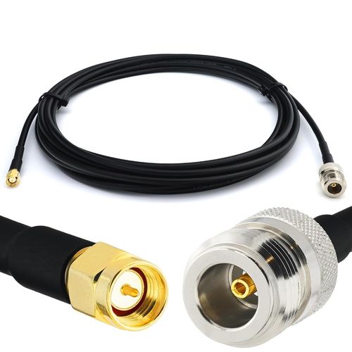 SMA Mâle vers N Femelle 6m RG58 Cable Coaxial - Câble d'extension exterieur à faible perte rallonge etanche - pour Routeur WIFI Radio Antenne LTE GSM Amplificateur 4G 5G 6G LTE Hotspot.[J56]