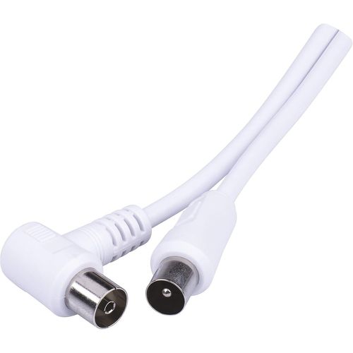 Câble d'antenne | Câble coaxial | Câble TV | Câble coaxial de 15 m pour télévision numérique, récepteur TV, satellite | Double blindage, 75 ohms, fiche IEC vers prise IEC femelle, 1 droit
