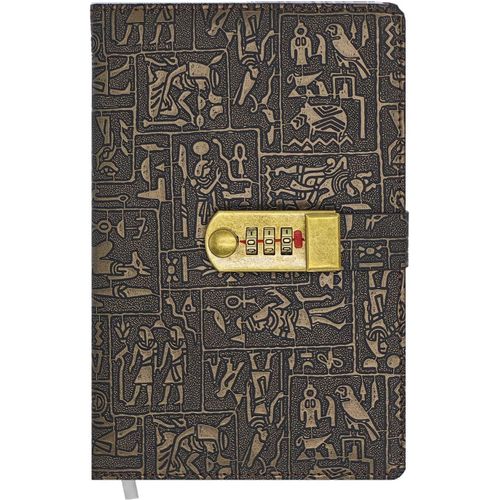 Intime Adulte Code, A5 Carnet De Notes Rétro En Cuir Avec Mot De Passe, 150 Images/300 Pages Pour Le Travail, Les Affaires, Les Enseignants, Les Voyages (22 X 15 X 2,5 Cm)