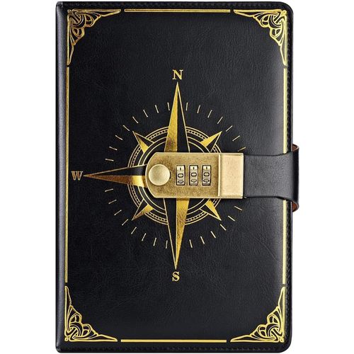 De Voyage, Carnet Avec Serrure, Intime Avec Code Modèle Boussole, Livre Secret Pour Filles, Bureau, École, Étudiants, Papeterie, Cadeau D'anniversaire, 22 X 15 Cm (Couleur
