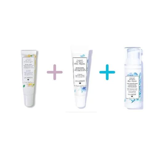 Lilaroze Paris Pack Baume Lèvres Extrait De Fleur D'oranger Beurre De Karité + Baume À Lèvres Extrait De Fleur Des Alpes Miel De Til 