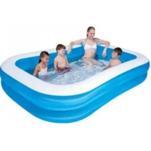 Piscine gonflable Deluxe bleue rectangulaire, 211 x 132 x 46 cm